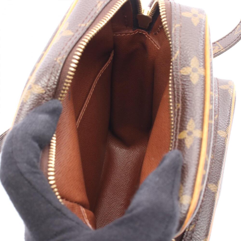 Louis Vuitton Shoulder Bag Leather Brown Monogram Amazon Canvas